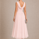 Natalia | Elegancka Sukienka Midi z Drapowanym Dekoltem
