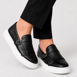 Ireneusz | Męskie Mokasyny Slip-On z Klamrą i Nowoczesną Podeszwą