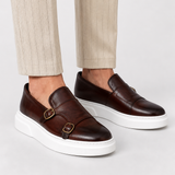 Ireneusz | Męskie Mokasyny Slip-On z Klamrą i Nowoczesną Podeszwą