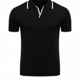 Męska Koszulka Polo z Kontrastowymi Detalami | Krótki Rękaw | Elegancki Codzienny Styl