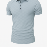 Koszulka Polo z Wzorem Szachownicy | Krótki Rękaw | Elegancka i Wygodna