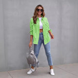 Alveria | Damska oversize jeansowa kurtka z efektem vintage