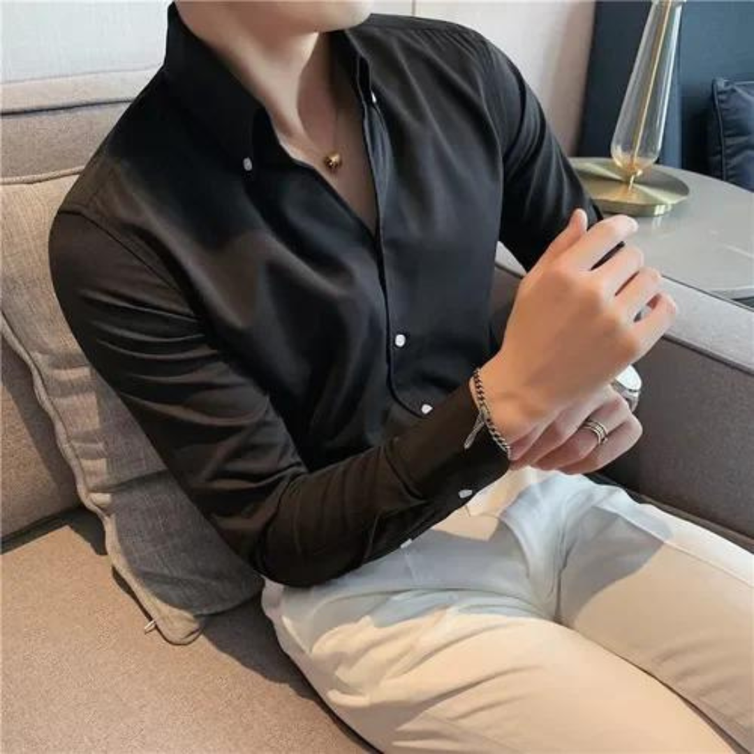 Koszula Męska z Długim Rękawem | Elegancki Fason Slim Fit | Idealna do Stylizacji Biznesowych