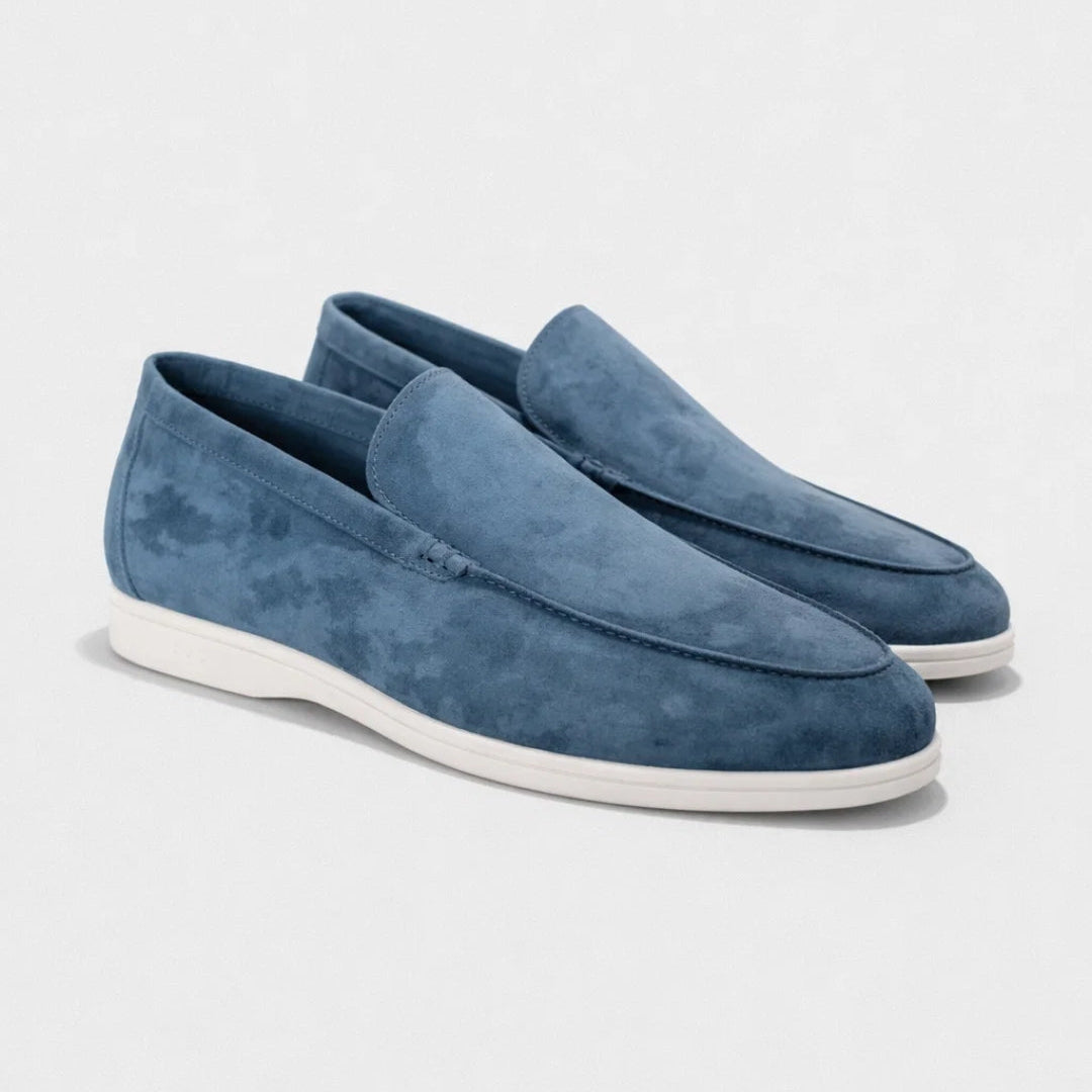 Przemysław | Męskie Zamszowe Mokasyny Slip-On o Lekkiej Konstrukcji