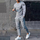 Igor | Męski zestaw casualowy slim fit z T-shirtem i spodniami