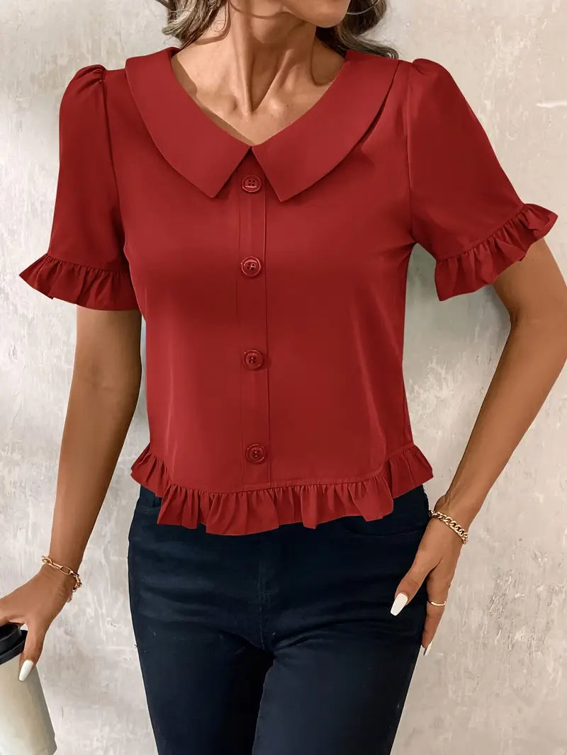 Susan™ - Elegancka Bluzka z Krótkim Rękawem