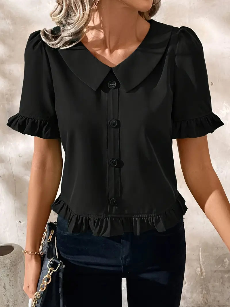 Susan™ - Elegancka Bluzka z Krótkim Rękawem