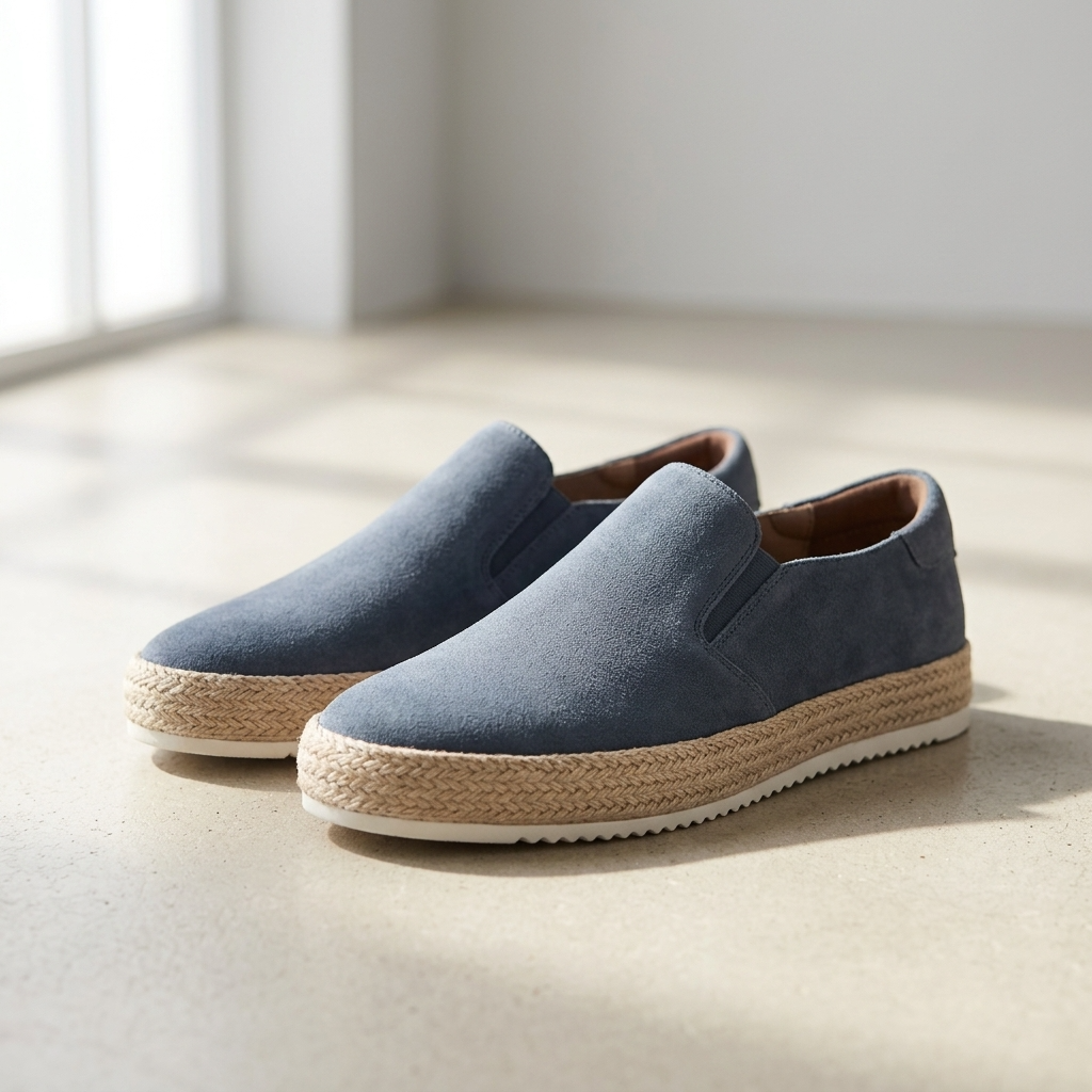 Jarosław | Eleganckie Męskie Espadryle Slip-On z Zamszowym Wykończeniem