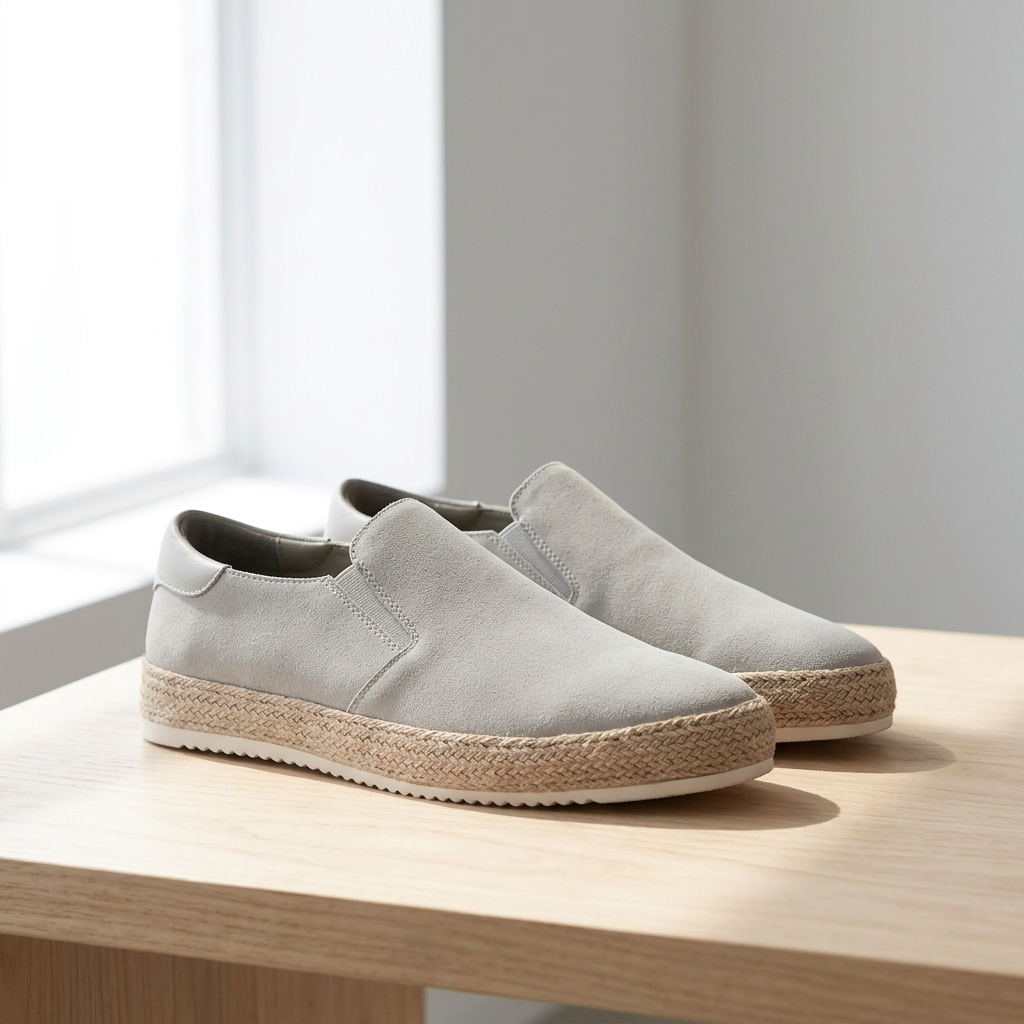 Jarosław | Eleganckie Męskie Espadryle Slip-On z Zamszowym Wykończeniem