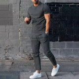 Igor | Męski zestaw casualowy slim fit z T-shirtem i spodniami