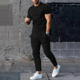 Igor | Męski zestaw casualowy slim fit z T-shirtem i spodniami