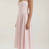 Odette | Elegancka sukienka midi z rozkloszowanym dołem i gorsetem