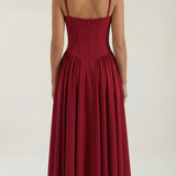 Odette | Elegancka sukienka midi z rozkloszowanym dołem i gorsetem