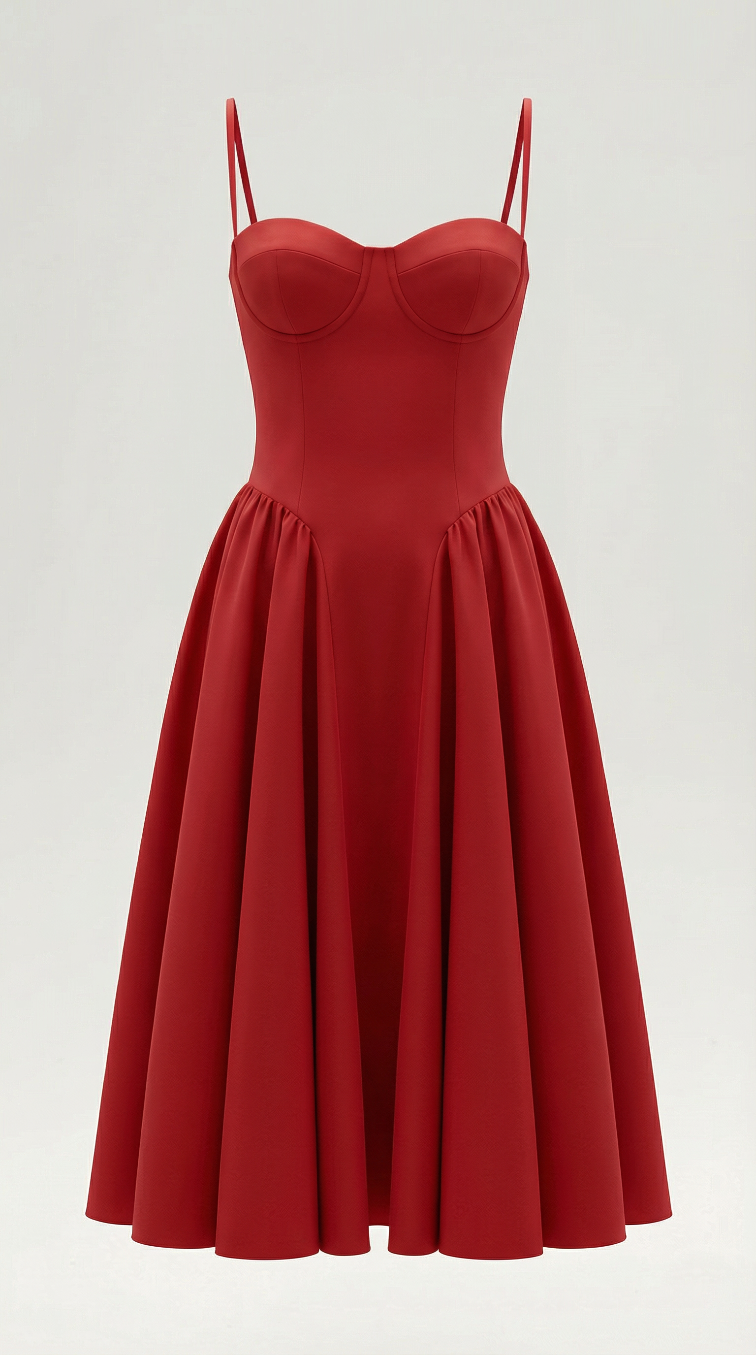 Odette | Elegancka sukienka midi z rozkloszowanym dołem i gorsetem