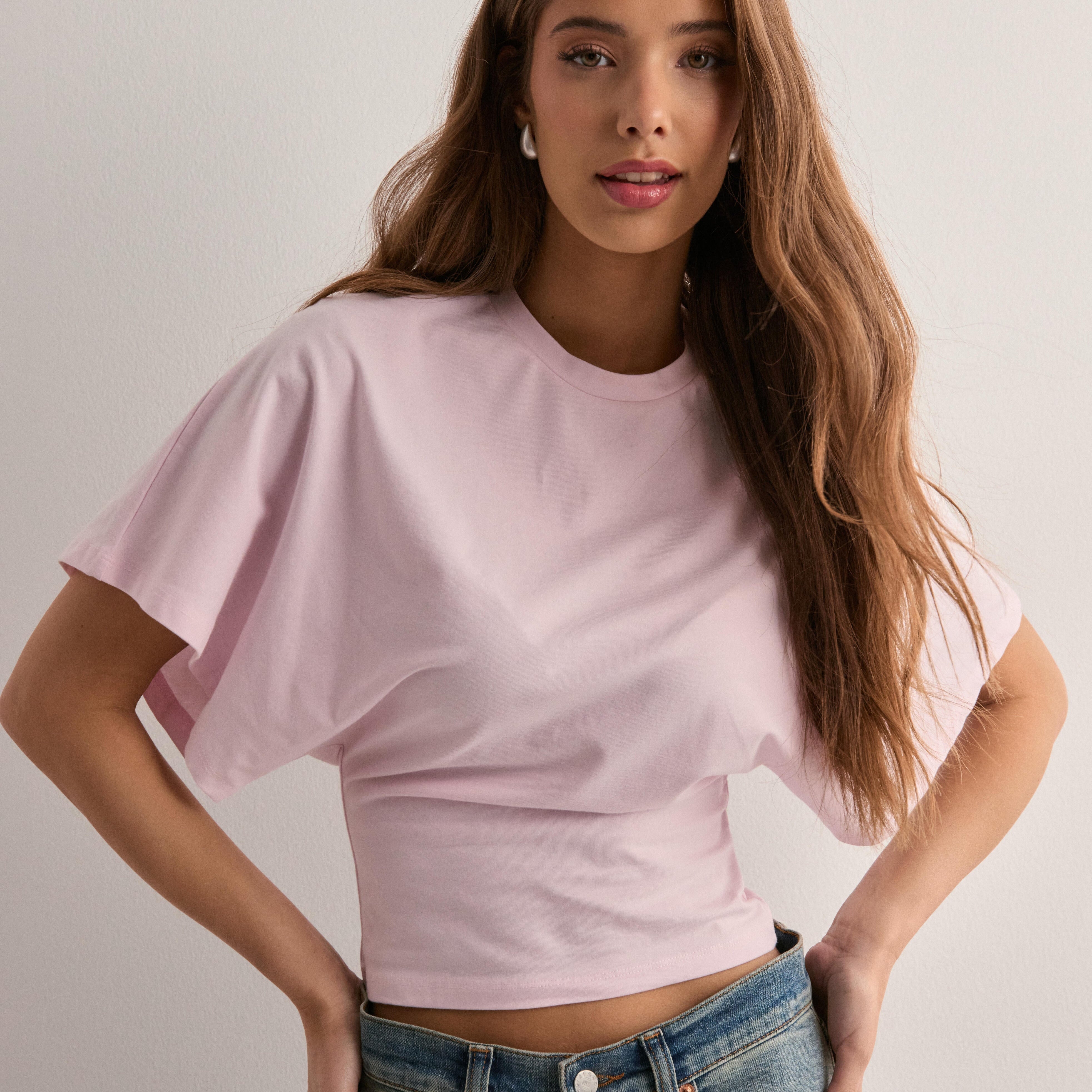 Celine | Oversize damski top z krótkim rękawem
